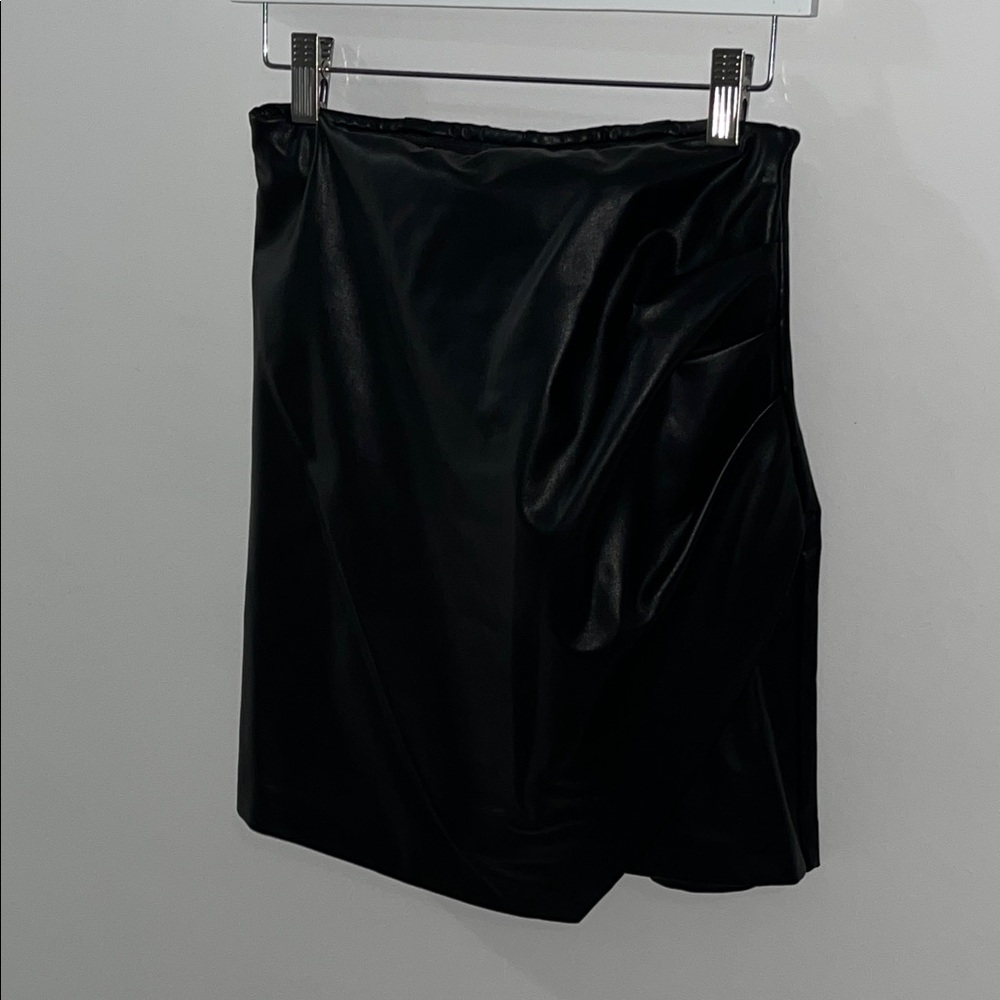 Sexy Black Leather Skirt